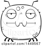 Poster, Art Print Of Cartoon Black And White Lineart Bored Tick Character Mascot