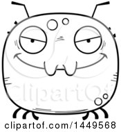 Poster, Art Print Of Cartoon Black And White Lineart Evil Tick Character Mascot