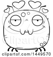 Poster, Art Print Of Cartoon Black And White Lineart Loving Tick Character Mascot