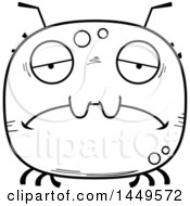 Poster, Art Print Of Cartoon Black And White Lineart Sad Tick Character Mascot