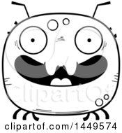 Poster, Art Print Of Cartoon Black And White Lineart Happy Tick Character Mascot