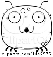 Poster, Art Print Of Cartoon Black And White Lineart Surprised Tick Character Mascot