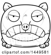 Cartoon Black And White Lineart Mad Tapir Character Mascot