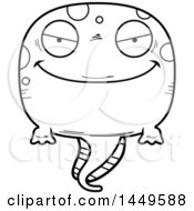 Cartoon Black And White Lineart Evil Tadpole Pollywog Character Mascot