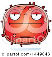Clipart Graphic Of A Cartoon Bored Red Cell Character Mascot Royalty Free Vector Illustration