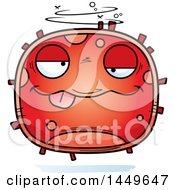 Cartoon Drunk Red Cell Character Mascot