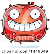 Cartoon Grinning Red Cell Character Mascot