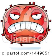 Cartoon Mad Red Cell Character Mascot
