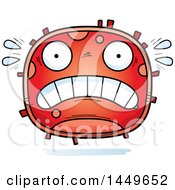 Cartoon Scared Red Cell Character Mascot