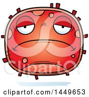 Clipart Graphic Of A Cartoon Sad Red Cell Character Mascot Royalty Free Vector Illustration