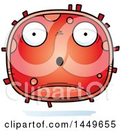 Cartoon Surprised Red Cell Character Mascot