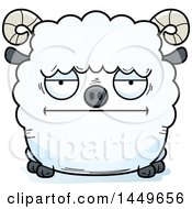 Poster, Art Print Of Cartoon Bored Ram Sheep Character Mascot