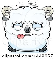 Poster, Art Print Of Cartoon Drunk Ram Sheep Character Mascot