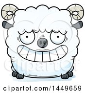 Poster, Art Print Of Cartoon Grinning Ram Sheep Character Mascot