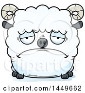 Poster, Art Print Of Cartoon Sad Ram Sheep Character Mascot