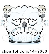Poster, Art Print Of Cartoon Scared Ram Sheep Character Mascot