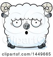 Poster, Art Print Of Cartoon Surprised Ram Sheep Character Mascot
