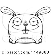 Poster, Art Print Of Cartoon Black And White Lineart Evil Bunny Rabbit Hare Character Mascot