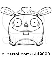 Poster, Art Print Of Cartoon Black And White Lineart Loving Bunny Rabbit Hare Character Mascot