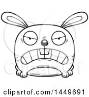 Poster, Art Print Of Cartoon Black And White Lineart Mad Bunny Rabbit Hare Character Mascot