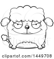 Poster, Art Print Of Cartoon Black And White Lineart Evil Poodle Dog Character Mascot
