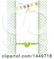Poster, Art Print Of Happy Easter Greeting And Egg Bunting Banner Over Polka Dots