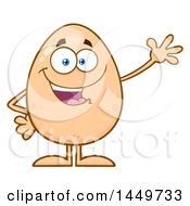 Clipart Graphic Of A Cartoon Egg Mascot Character Waving Royalty Free Vector Illustration by Hit Toon