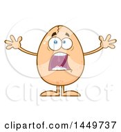 Clipart Graphic Of A Cartoon Terrified Egg Mascot Character Screaming Royalty Free Vector Illustration