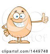 Clipart Graphic Of A Cartoon Egg Mascot Character Giving A Thumb Up Royalty Free Vector Illustration