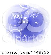 Clipart Graphic Of A Watercolor Floral Save The Date Design Royalty Free Vector Illustration