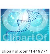 Clipart Graphic Of A Background Of 3d Dna Strands On Blue Royalty Free Illustration