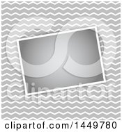 Gray And White Zig Zag Background With A Blank Picture