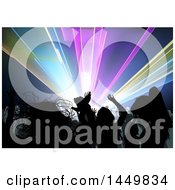 Poster, Art Print Of Crowded Dance Floor Of Silhouetted People Under Lights