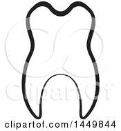 Clipart Graphic Of A Black And White Tooth Royalty Free Vector Illustration