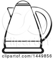Clipart Graphic Of A Black And White Kettle Royalty Free Vector Illustration