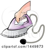 Clipart Graphic Of A Hand Holding An Iron Royalty Free Vector Illustration by Lal Perera