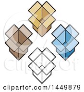 Poster, Art Print Of Diamond Of Open Boxes