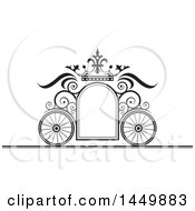 Poster, Art Print Of Black And White Wedding Carriage Frame