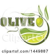 Clipart Graphic Of A Green Olive Design Royalty Free Vector Illustration