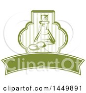 Clipart Graphic Of A Green Olive Oil Design Royalty Free Vector Illustration