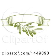 Clipart Graphic Of A Green Olive And Banner Design Royalty Free Vector Illustration