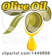 Clipart Graphic Of A Green Olive Oil Design Royalty Free Vector Illustration