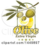 Clipart Graphic Of A Green Extra Virgin Olive Oil Design Royalty Free Vector Illustration