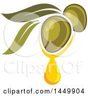 Clipart Graphic Of A Green Olive Oil Design Royalty Free Vector Illustration by Vector Tradition SM