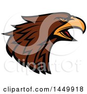 Clipart Graphic Of A Profiled Brown Eagle Mascot Head Royalty Free Vector Illustration by Vector Tradition SM