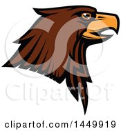 Clipart Graphic Of A Profiled Brown Eagle Mascot Head Royalty Free Vector Illustration by Vector Tradition SM