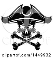 Poster, Art Print Of Black And White Pirate Skull And Crossbones