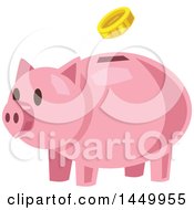 Poster, Art Print Of Coin Depositing Into A Piggy Bank