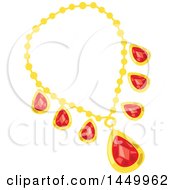 Poster, Art Print Of Red Ruby And Gold Necklace
