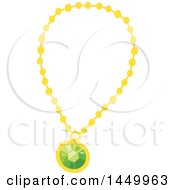 Poster, Art Print Of Green Emerald And Gold Necklace